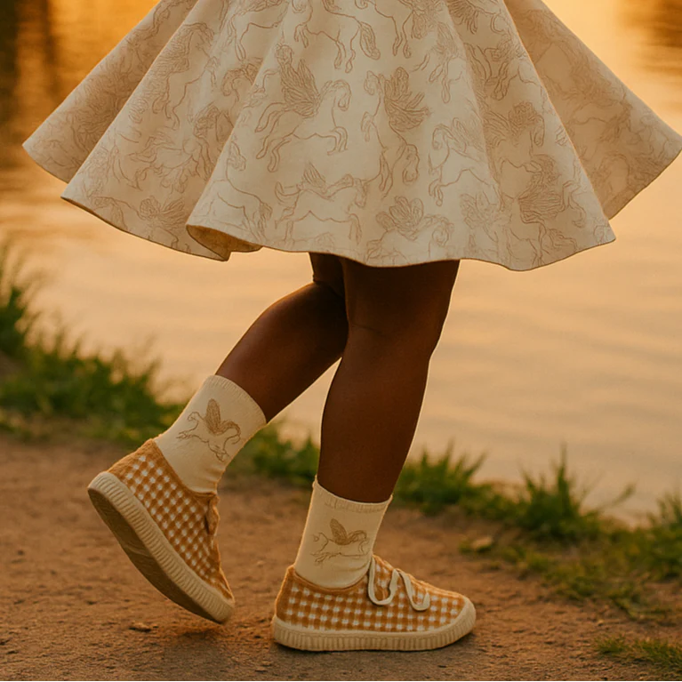 Spielschuhe | Recyceltes Mesh – Siena-Vichy-Muster