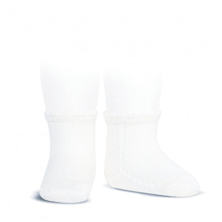 Short Socks - Perle Cotton with Openwork Cuff