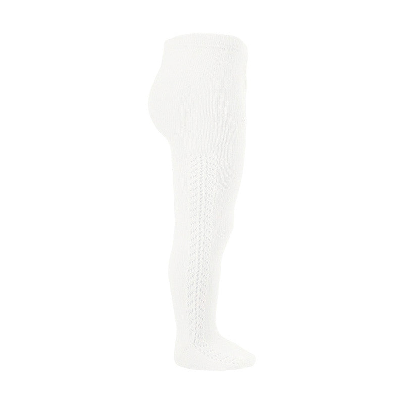 Tights - Warm Cotton Tights with Side Openwork