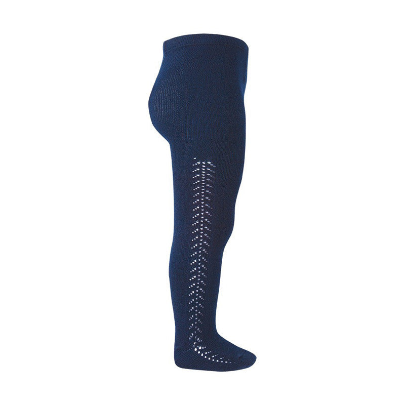 Tights - Warm Cotton Tights with Side Openwork