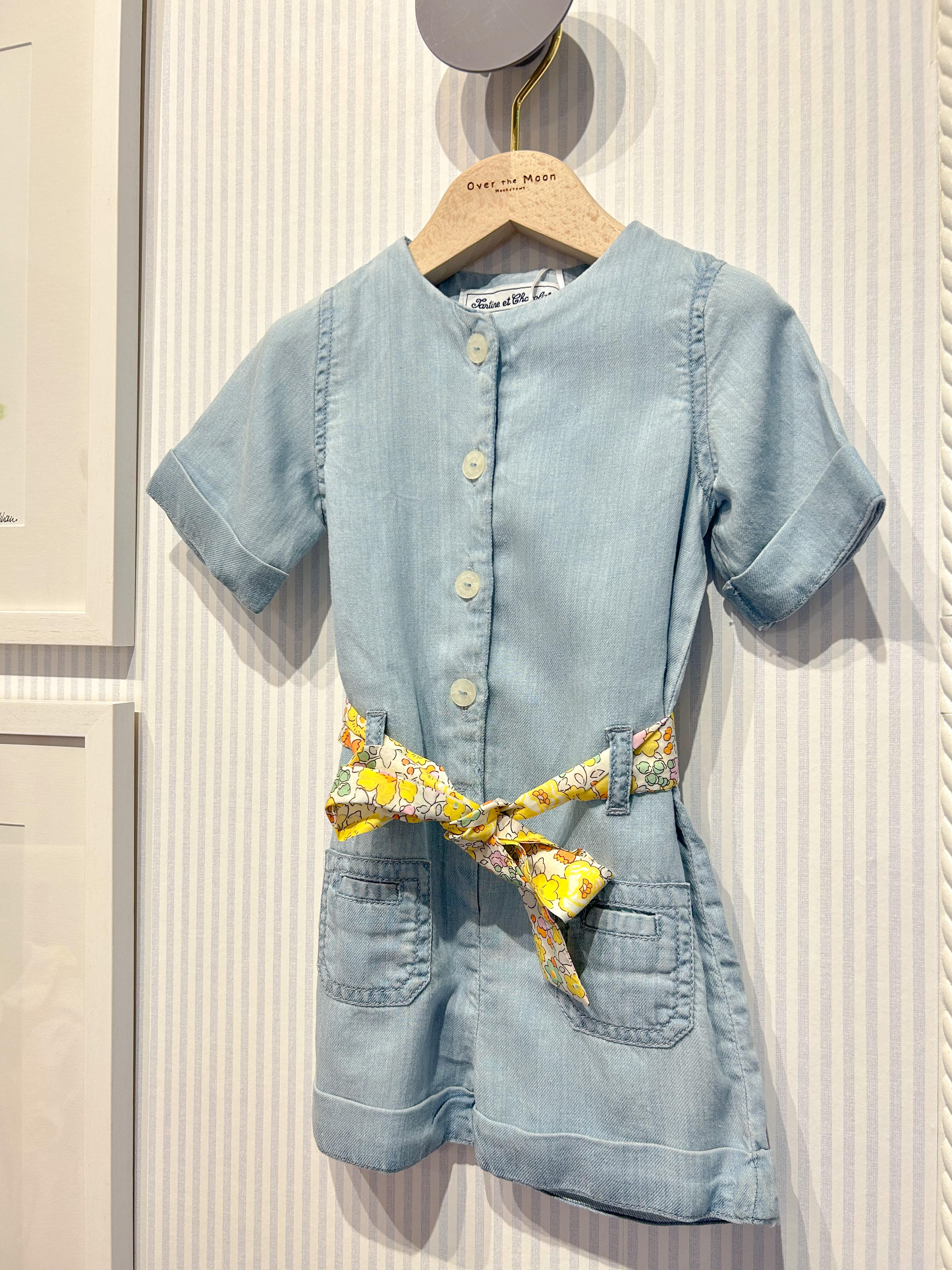 Romper suit - Bleached chambray twill - Tartine Et Chocolat