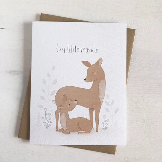 Greeting Card -  Tiny Little Miracle - Fox & Bear