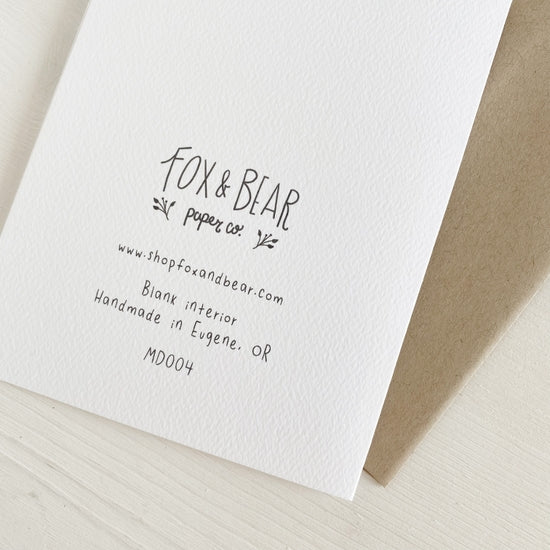 Greeting Card -  Welcome to the World Little One - Fox & Bear