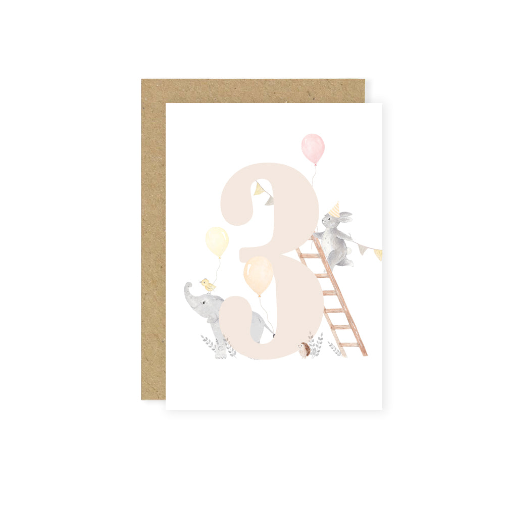 Greeting Card - 3rd Birthday Card - Little Roglets