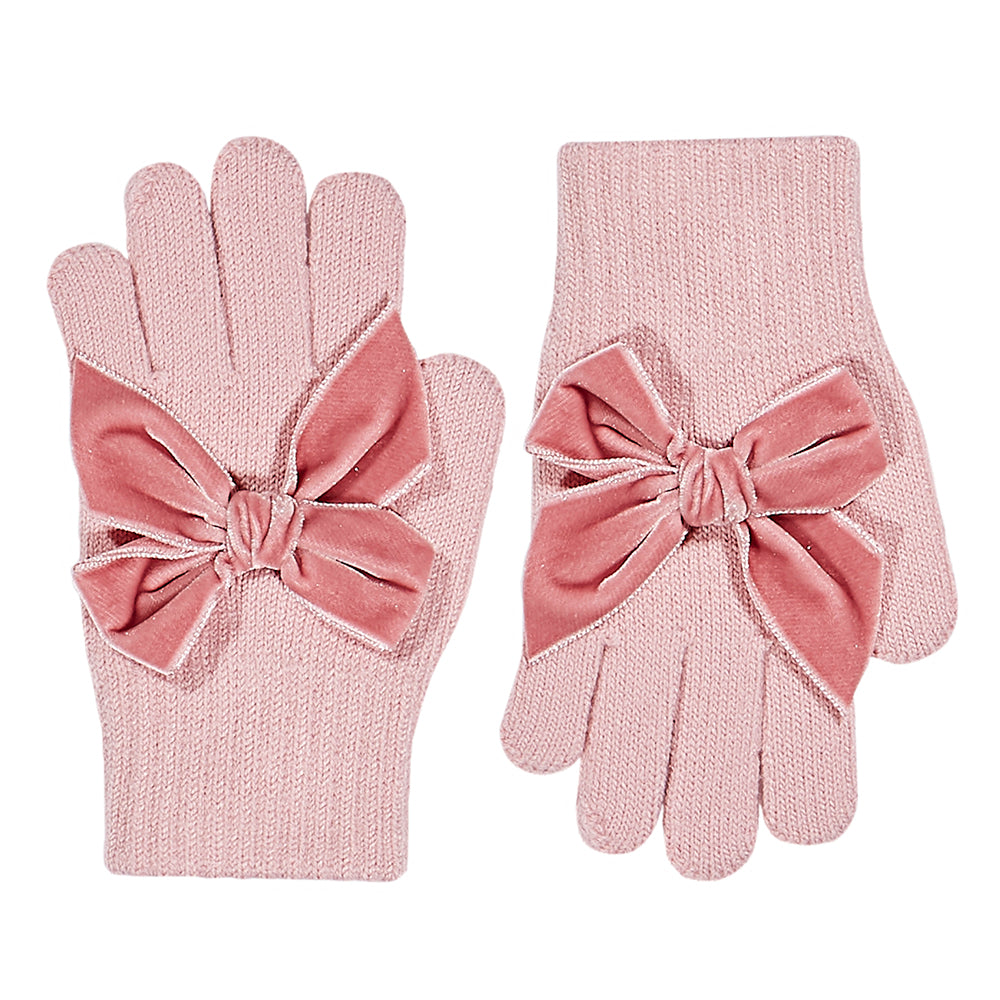 Gloves with large velvet bow - Cóndor