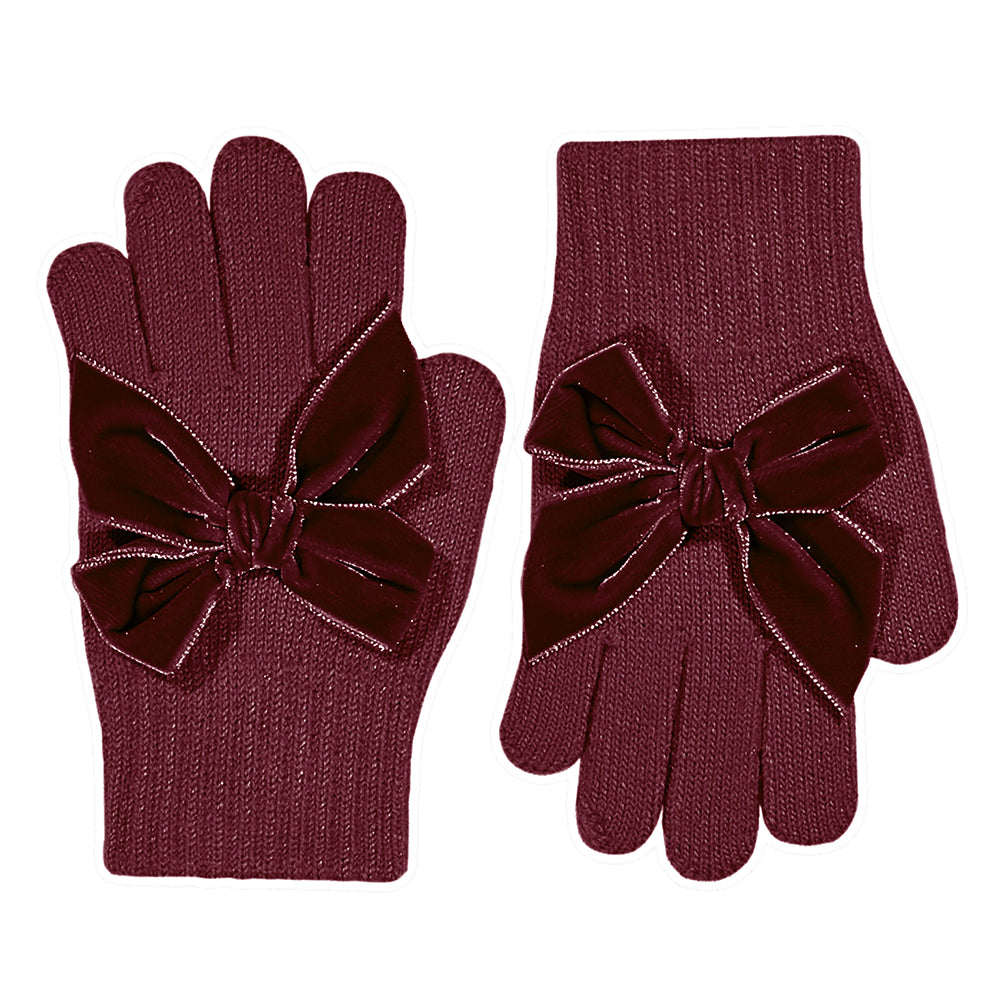 Gloves with large velvet bow - Cóndor