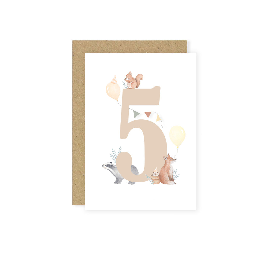 Greeting Card - 5th Birthday Card - Little Roglets