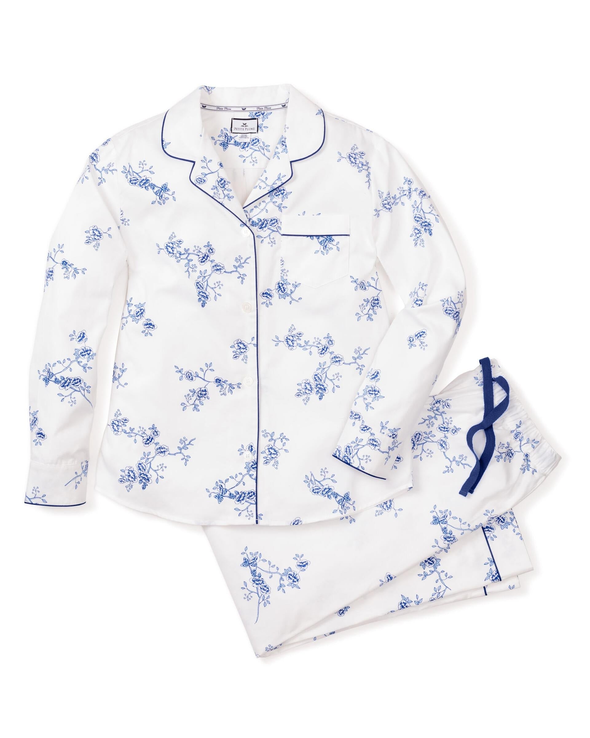 Women's Indigo Floral Pyjama Set - Petite Plume