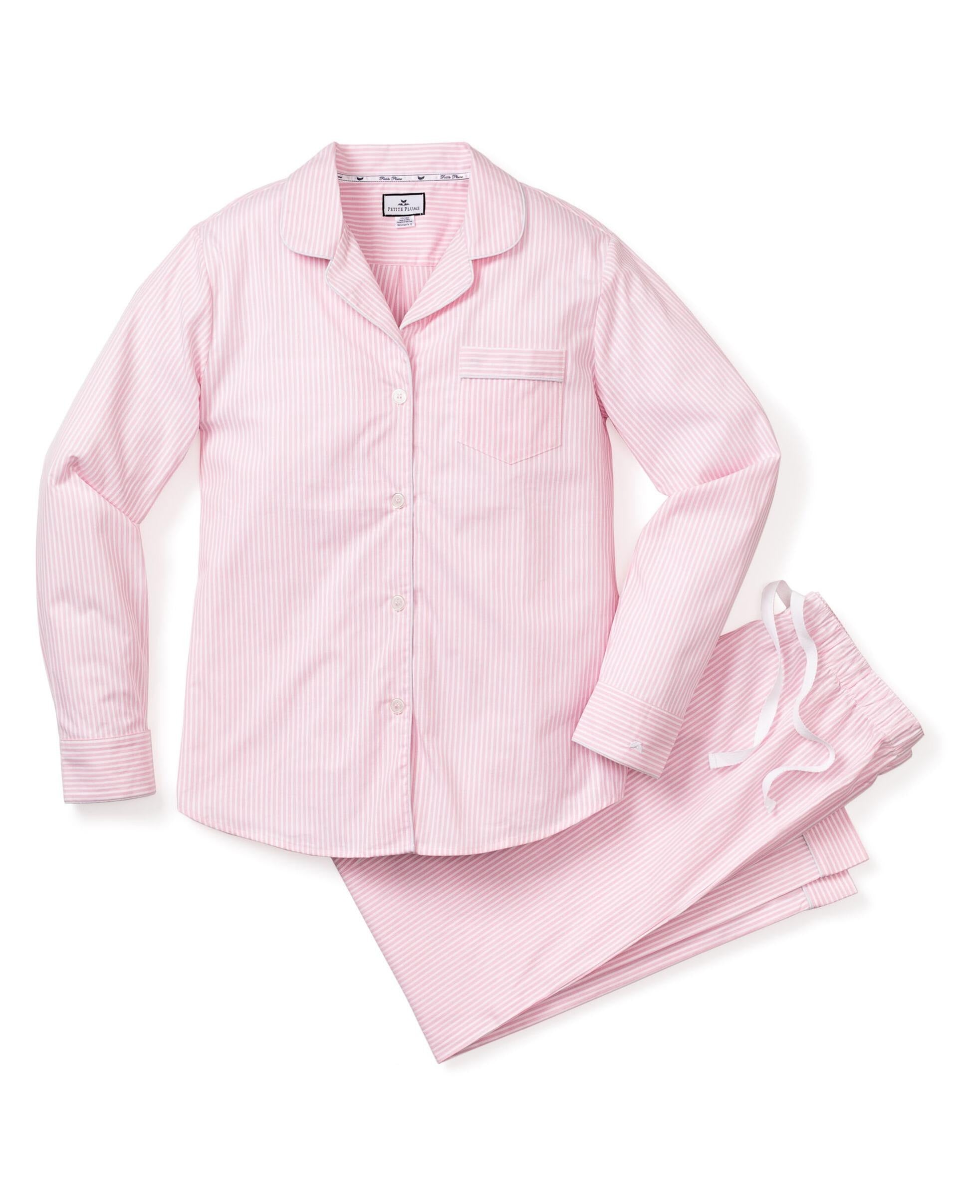 Women's Pink Seersucker Pyjama Set - Petite Plume