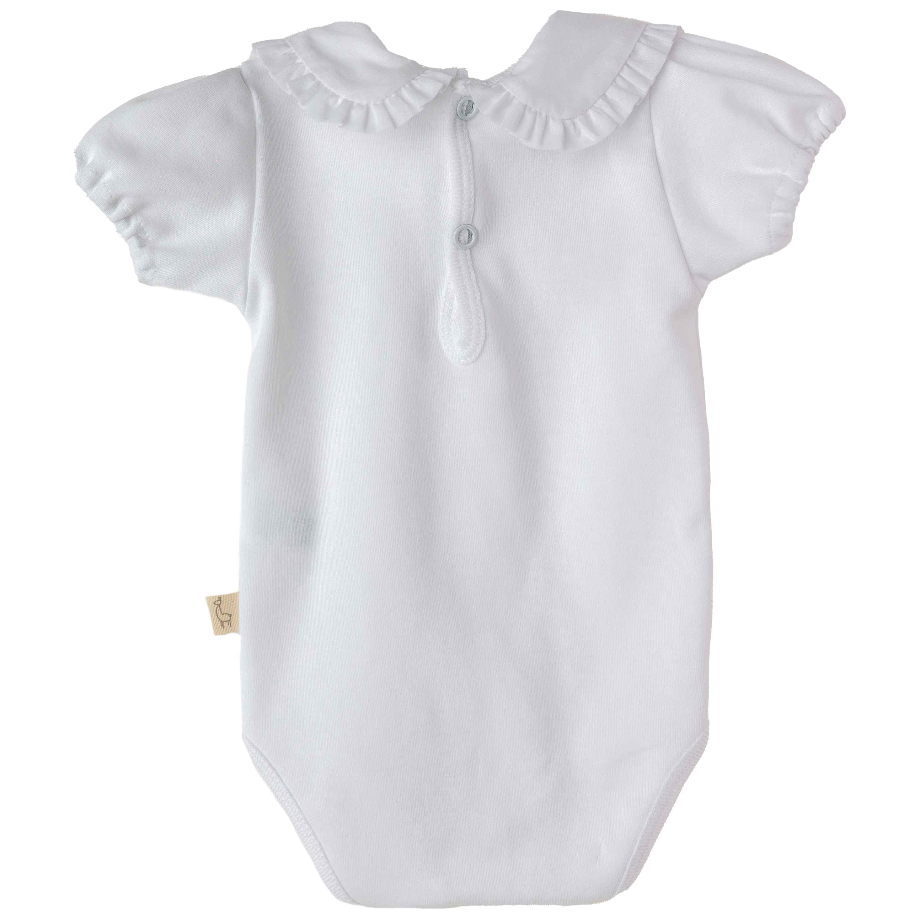 Bodysuit - Shortsleeved with Frilly Collar - Baby Gi