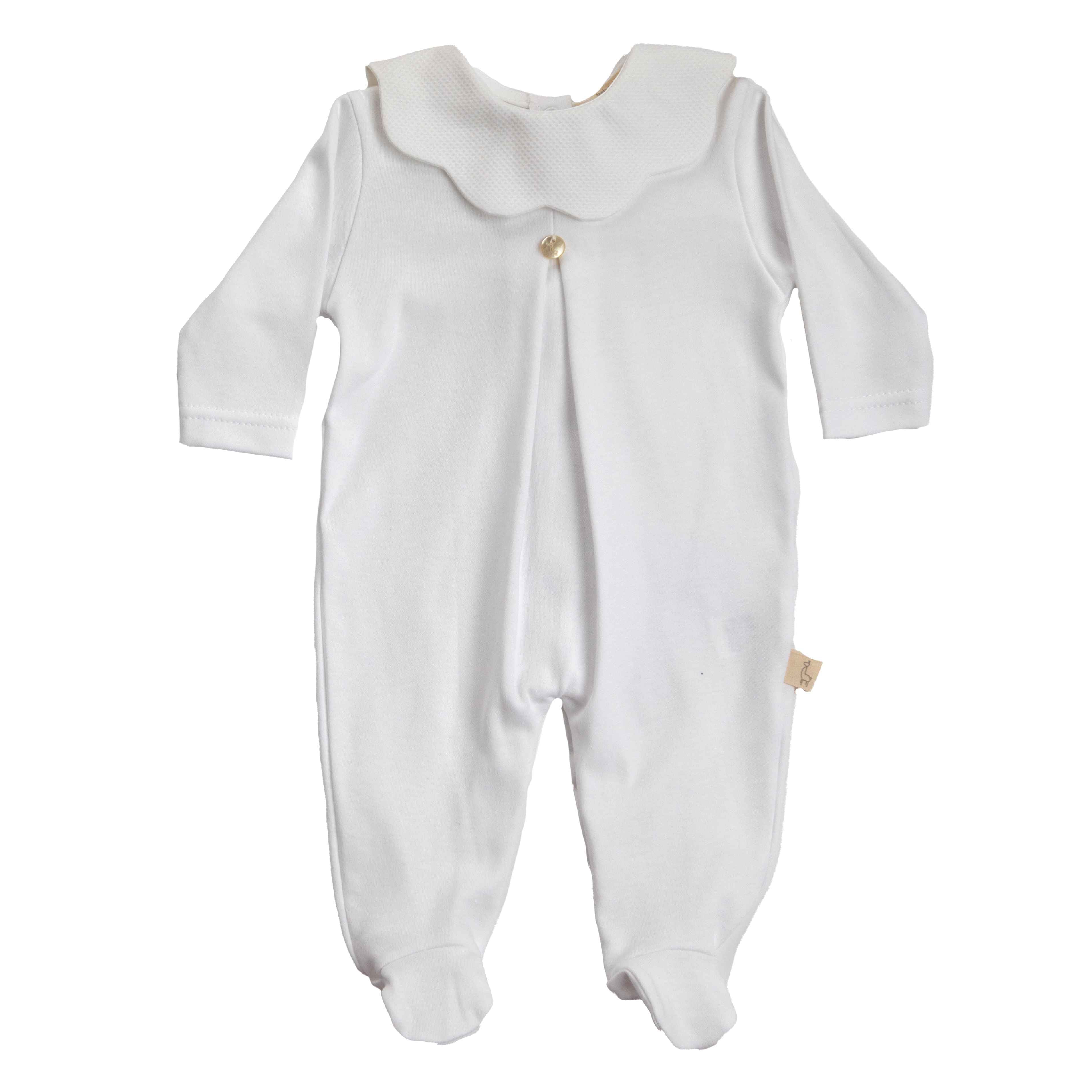 Babygrow - Scalloped Collar White - Baby Gi
