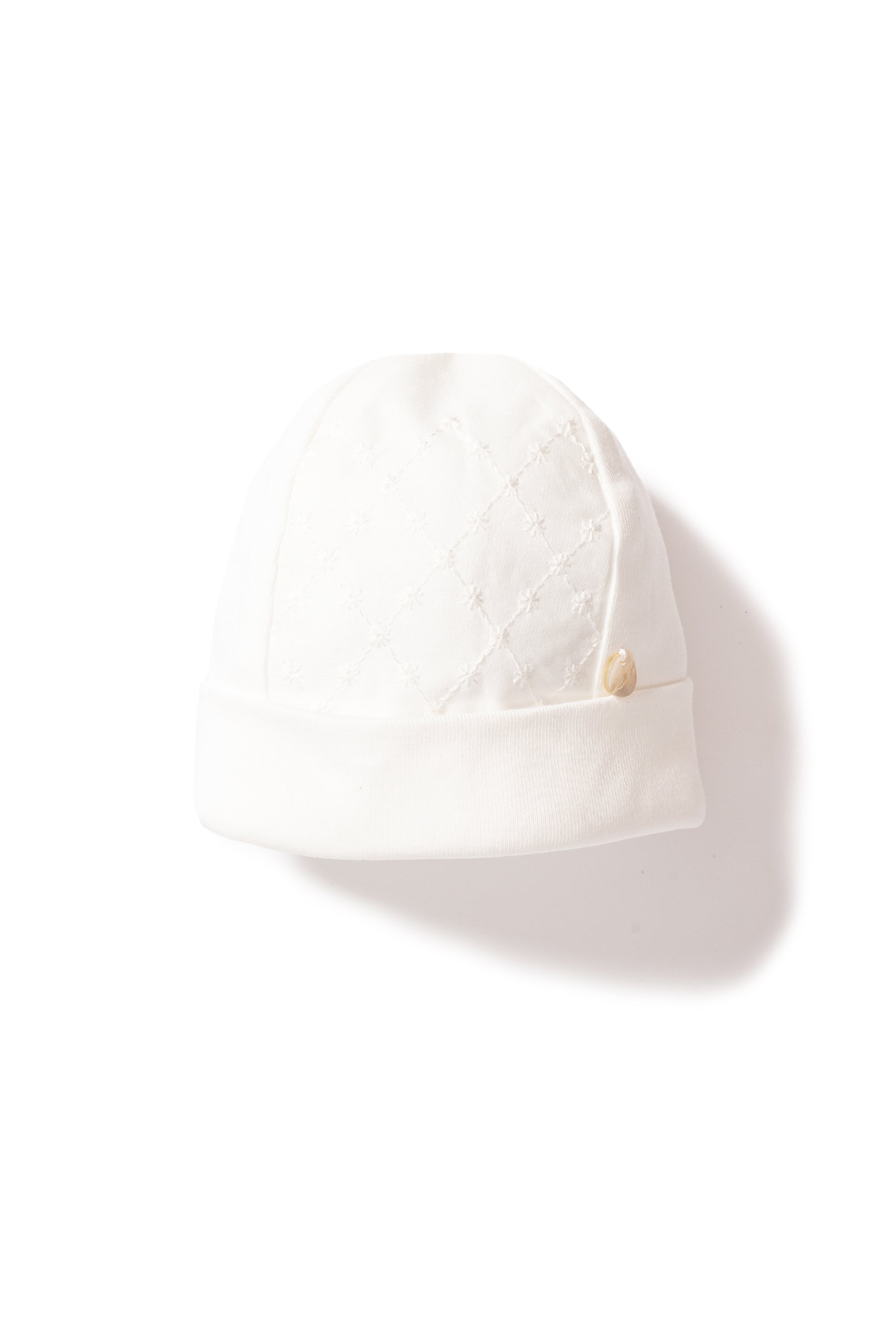 Babygrow & Matching Hat - White embroidery - Purete