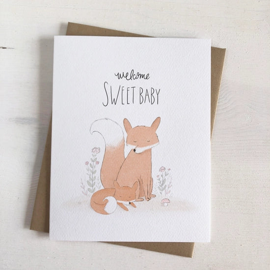 Greeting Card - Sweet Baby Fox - Fox & Bear