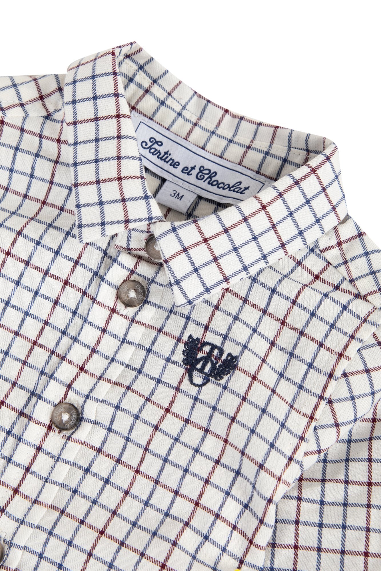 Shirt - Ecru check with pointed collar - Tartine Et Chocolat