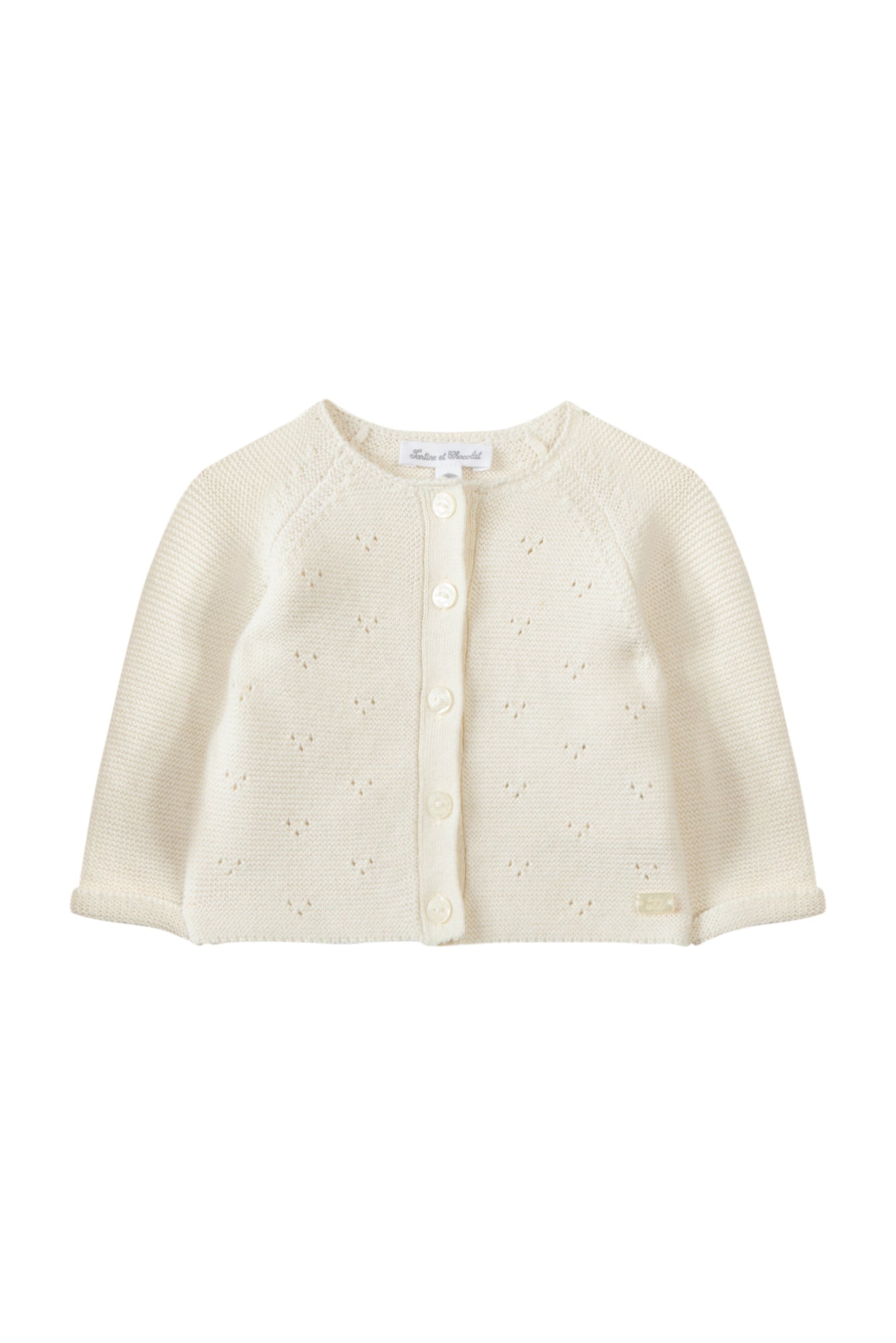 Cardigan - Mother-of-pearl openwork jersey Pearl / 3M