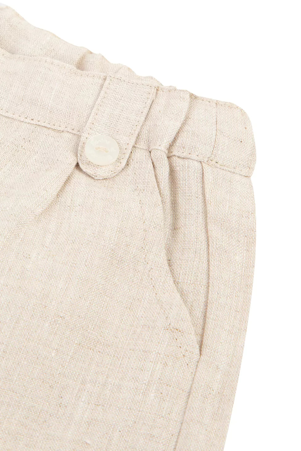 Trousers - Beige Mottled Linen - Tartine Et Chocolat