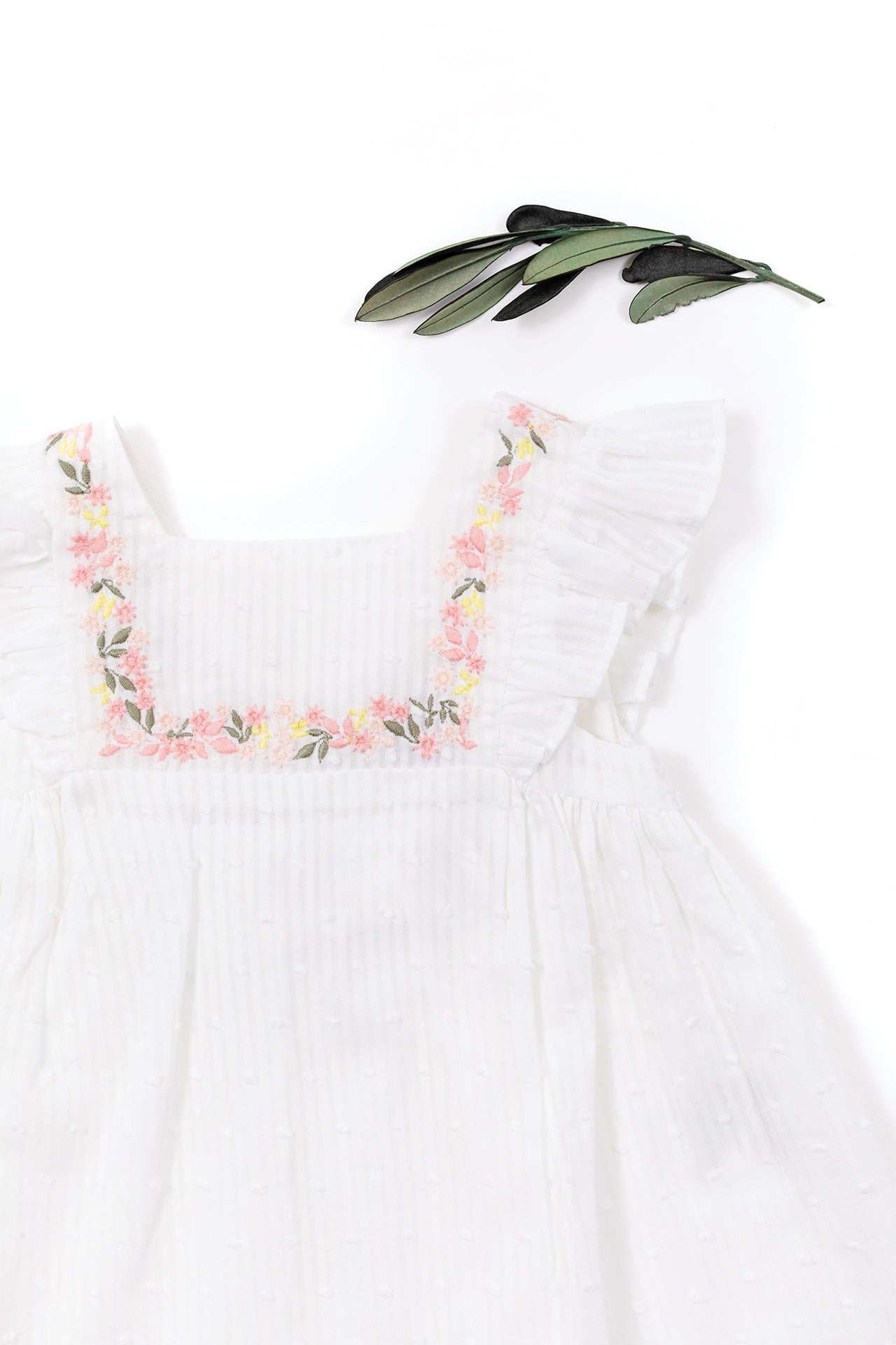 Dress - White Fabric Plumetis White / 1Y