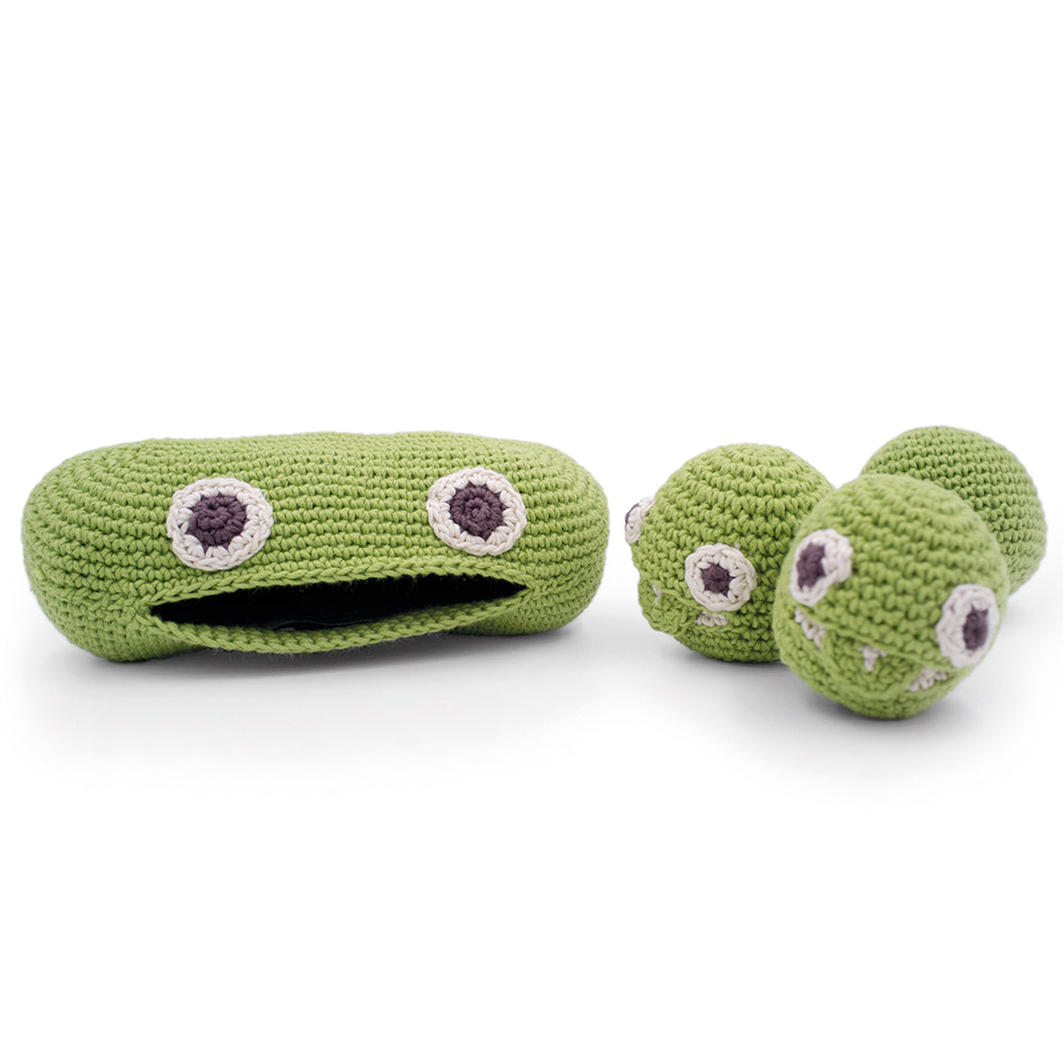 Green Peas Family - Rattle - Myum - The Veggy Toys