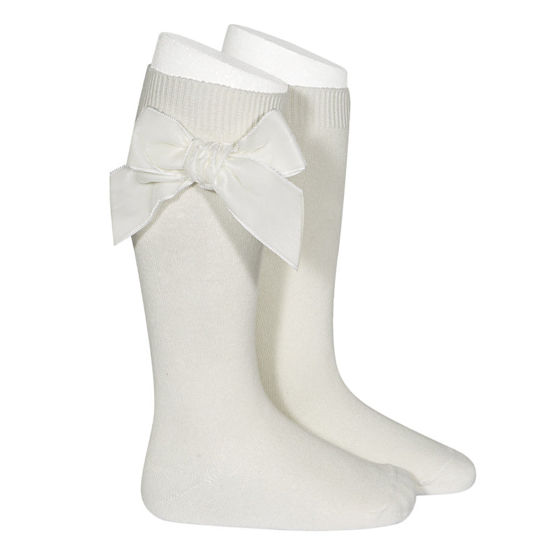 Knee-high socks with Velvet Side Bow - Cóndor